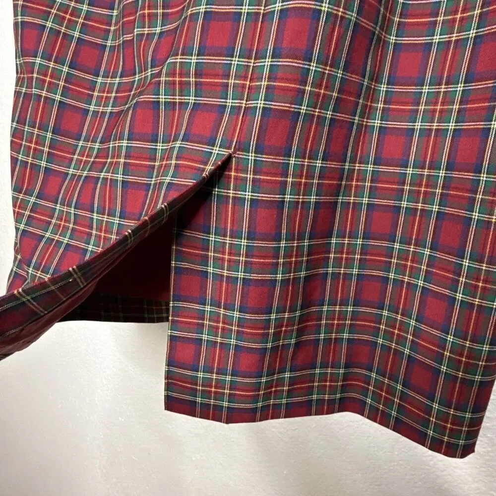 Pendleton Skirt sz 8 Red Plaid Wool Authentic Royal Stewart Tartan Midi Pencil
